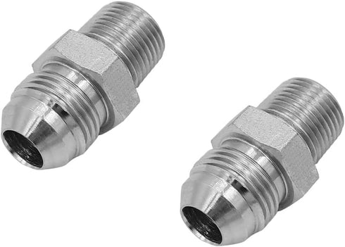 (2-PACK) 2404-08-06 Hydraulic Hose Adapter Fitting 1/2" Male JIC 37° Flare (3/4"-16UNF) × 3/8" Male (3/8"-18NPTF) SAE Straight Pipe Joints Tube Co...