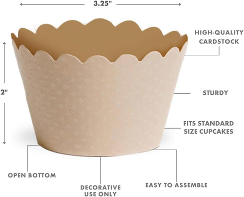 Dress My Cupcake Standard Ivory Beige Cupcake Wrappers, Set of 50...