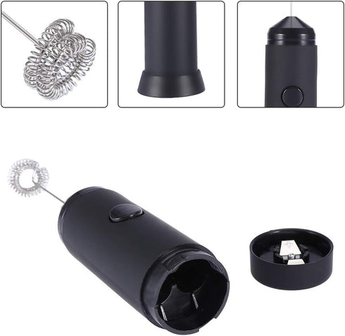 Stainless Steel Egg Blender, Milk Frother, Handheld Whipped Cream Coffees, Smoothies For Home Kitchen(Black)...