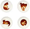 4pcs Ceramics Cat Relief Seasoning Dishes Sushi Dipping Bowl Appetizer Dessert Plate...