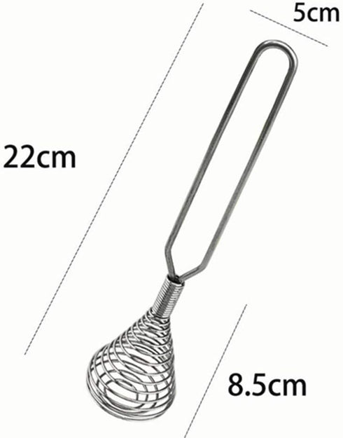 Mini French Spring Whisk, 8.67 Inch Silver Stainless Steel Spring Coil Whisk, Hand Eggbeater Egg Mixer Whisk Blender Stirring Beater...
