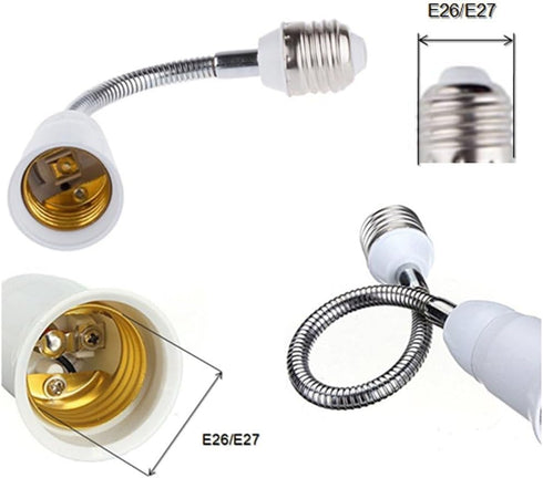 RONG&LAN E27 Flexible Light Bulb Lamp Socket Adapter Extender/Adjustable Edison Bulb Socket Extension for Home Light Fixtures/LED Grow Light Socke...
