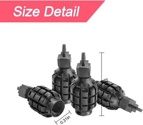 4 PCS Car Tire Valve Stem Cap/Cover, Airtight Anti-Rust Valve Stem Caps Universal for Most Cars, Vehicles, Bicycles, Motorcycles and More, Cool Ca...
