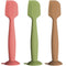 Baby Diaper Cream Spatula 3 Pack Butt Paste Spatula Soft Silicone Diaper Cream Applicator Butt Spatula Baby With Suction Cup Base (Red Green Khaki...