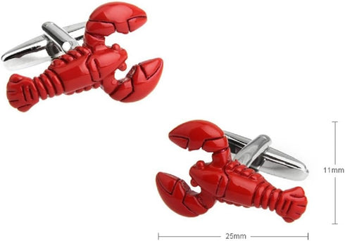 Red Lobster Maine Pair Cufflinks in a Presentation Gift Box & Polishing Cloth...