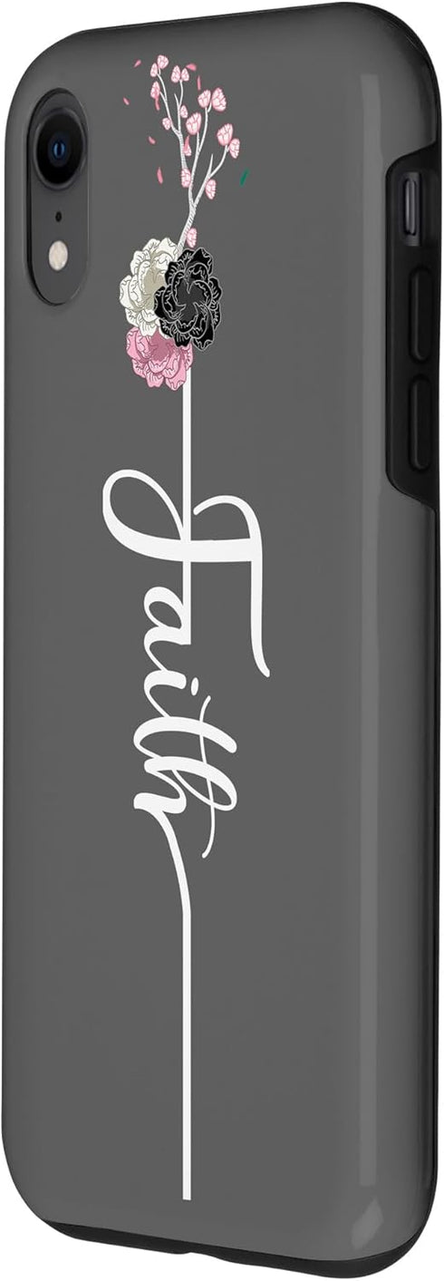 iPhone XR Faith Cross Flower Cute Religious Christian Girls Women Gift Case...