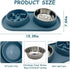 BNOSDM Slow Feeder Dog Bowls Double Puppy Slow Feeder No Spill Non-Skid Silicone Mat Dry Food Slow Eating Bowl Removable Stainless Steel Pet Bowls...
