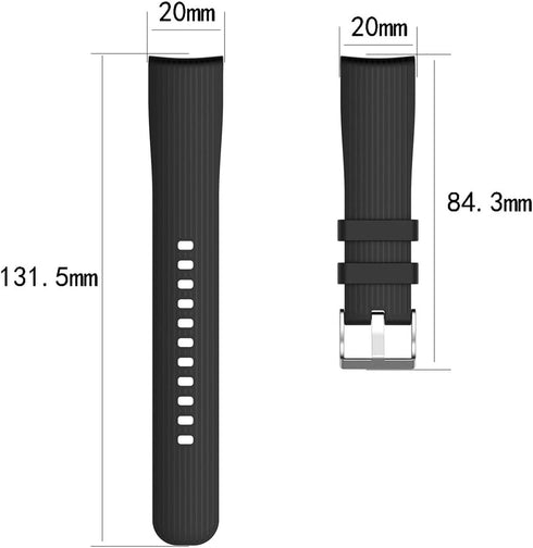 20mm Samsung Galaxy Watch Active 40mm Straight-Line Replacement Band, Replacement Silicone Band Strap For Samsung Galaxy Watch Active 40mm/ Samsun...