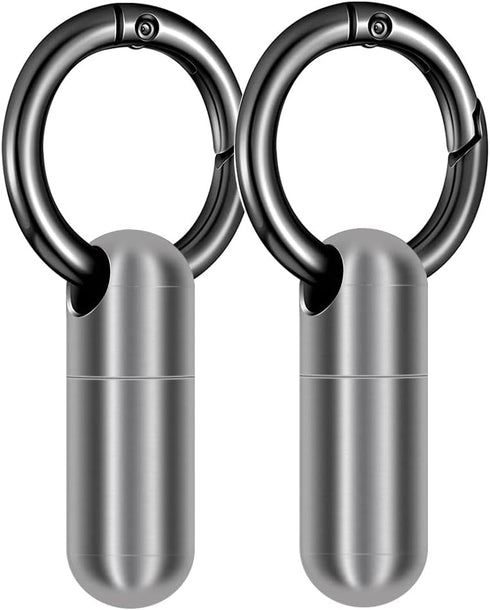 2PCS Micro Keychain Pill Holder, Portable Mini Size Titanium Alloy Pill Box Case, Waterproof & Lightweight Keychain Pill Container for Emergency O...