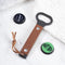 Hand Forged Beer Bottle Opener, Handmade Wrought Iron Metal Bottle Opener, Antique Finish Leather Handle Opener, Unique Beer Gifts for Men Him Dad...