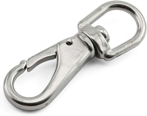 2-Pack M5 Swivel Eye Snap Hook 304 Stainless Steel Boat Marine Pet Chains Keychains Lanyard Hook Multi-Use Spring Snap Hook Clasp Hardware Accesso...