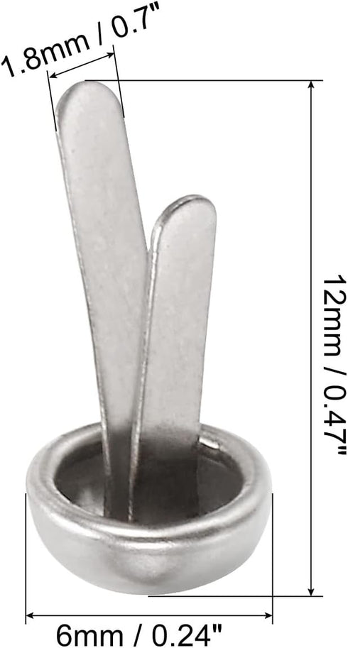 PATIKIL 6x12mm Mini Brads Paper Fasteners, 100 Pack Round Brads Fastener for Art Crafting Decorative Scrapbooking Cards DIY, Silver Tone...