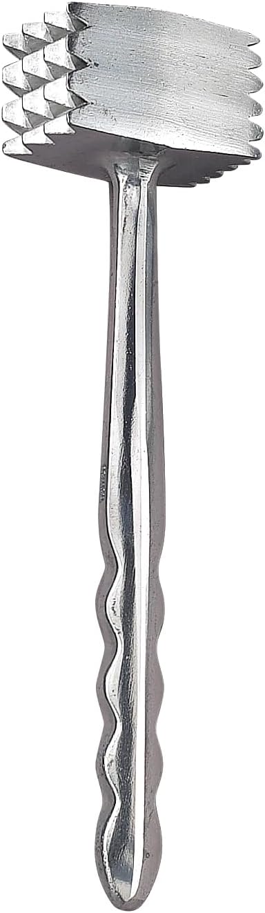 HIC Kitchen Heavyweight Meat Tenderizer Ice Cracker Marinating Prep Tool, Double Sided, Heavyweight Aluminum...