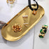 Gold Tray 2 Pack, Stainless Steel Decorative Gold Tray for Bathroom, Jewelry Tray Storage Towel Key Vanity Tray Ring Dish Cosmetics Organizer, for...