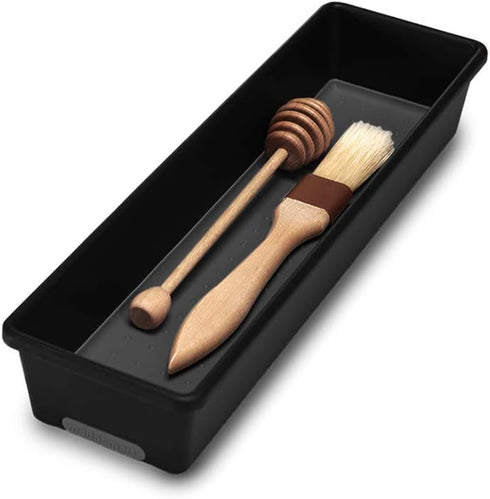 madesmart 12x3 Bin Multi-Purpose, Soft-Grip Handles, Non-Slip Feet & BPA-Free, Small, Carbon...