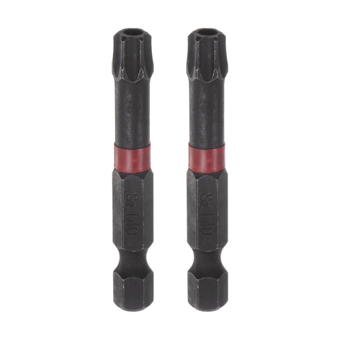2pcs T40 Impact Rated Torx Bit 1/4" Hex Shank 2" Length Magnetic Security Star Screwdriver Power Tool...