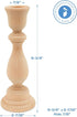 Unfinished Wood Candlestick Holders 6-3/4 inches with 7/8 inch Hole, Set of 2 Classic Craft Candlesticks to Paint or Decorate, by Woodpeckers...