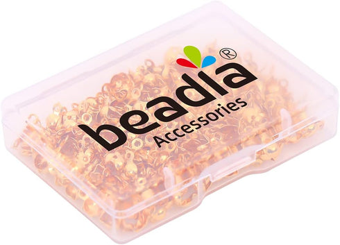 Beadia 18K Gold Plated End Caps Non Tarnish 4x8mm 200pcs for Jewelry Making Findings...