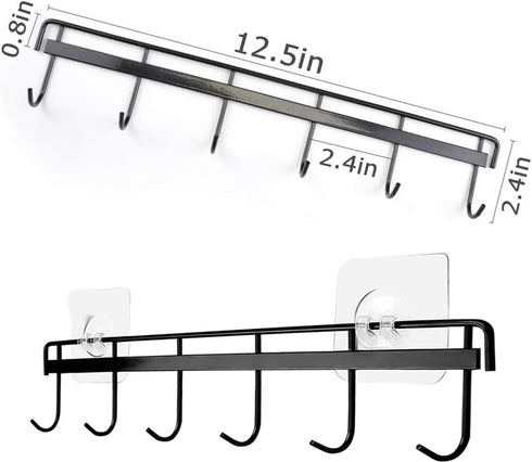 2 Pieces Kitchen Utensil Hooks,Adhesive Kitchen Utensils Hanging Rack,Wall Mount Kitchen Utensil Holder for Tools/Towel/Knife...