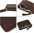 Genuine Leather Coin Purse Pouch for Women Men Vintage Cowhide Grain Leather Slim Mini Wallet Metal Zipper with Real Leather handle (Dark Brown)...