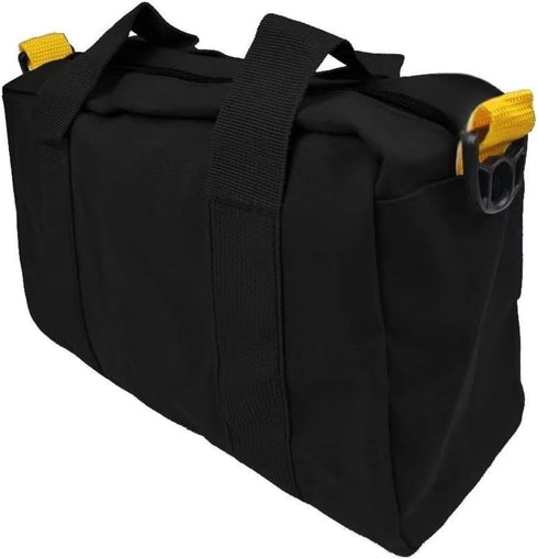 12 Inch Wide Mouth Tool Bag, Canvas Tool Bag, Heavy Duty Tool Storage Bag, Large Capacity Tool Tote Bag for Electricians, Power Tool Organizer Pou...
