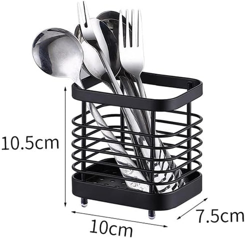 Stainless Steel Utensil Drying Rack, Silverware Drying Basket Basket Draining Basket Kitchen Dish Drainer Dish Drying Rack(S-Black)...