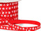 Single Faced Satin Paw Print Ribbon 1/4" Red with White Paw Print - 50 Yard Roll...