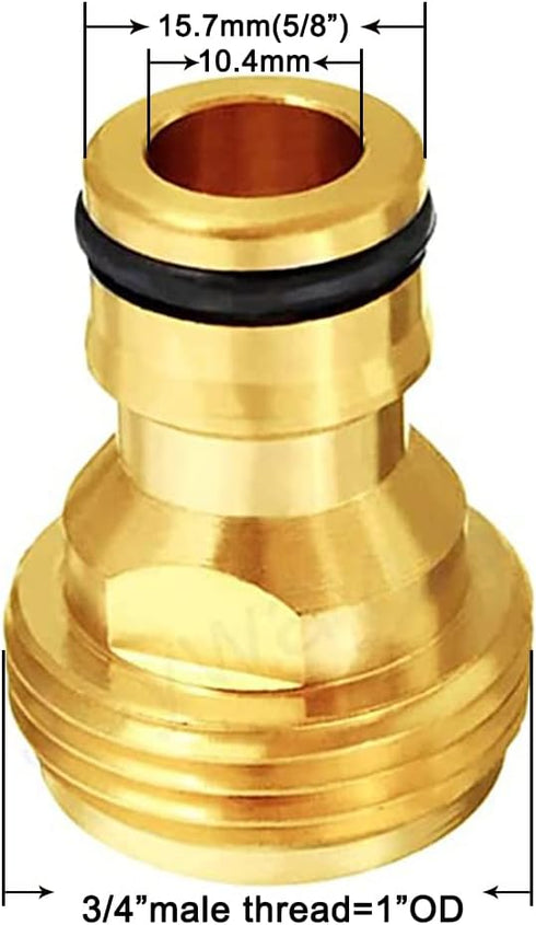 Joywayus 3/4” GHT Male Garden Hose Quick Connect Adapter Brass Connect Fitting?Pack of 4?...