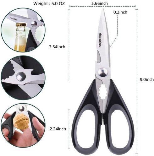 Kitchen Shears Scissor & Cooking Scissors - Sharp Blades, Professional Stainless Steel Scissors for Food Meat Poultry Vegetable - Dishwasher Safe ...
