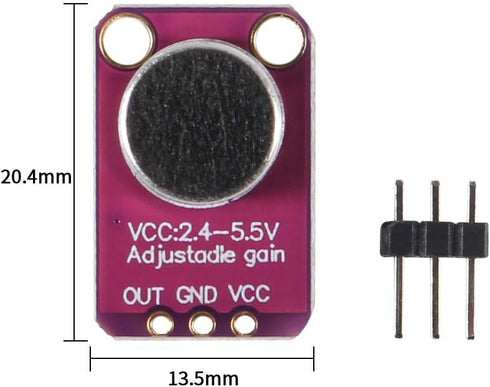 3PCS MAX4466 Electret Microphone Amplifier Module Breakout Sensor with Adjustable Gain Breakout Board....