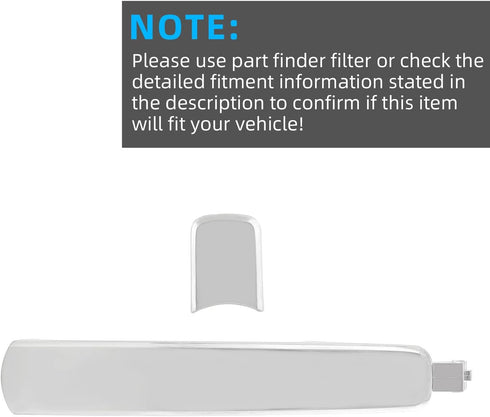 Deal Chrome Exterior Door Handle, Rear Left/Right or Front Passenger Side, Compatible with 03-08 FX35/FX45 08-13 Rogue 14-15 Rogue Select 03-07 Mu...