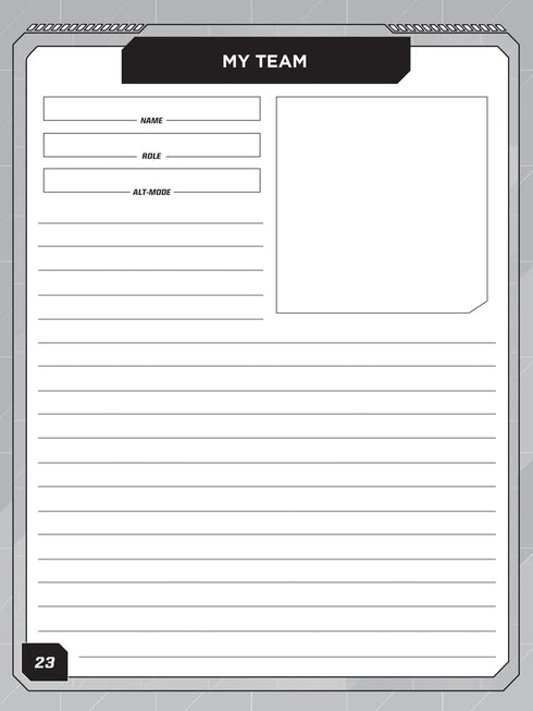 Renegade Game Studios Transformers Roleplaying Game Expanded Character Sheet Journal...