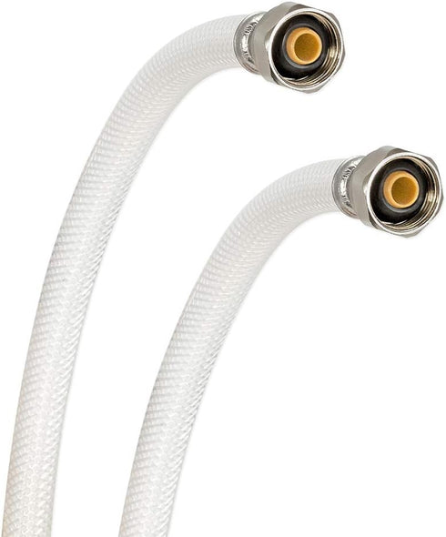 Eastman 20 Inch x 1/2 Inch FIP Flexible Faucet Connector, PVC Supply Hose Line with Nickel-Plated Brass Nuts, White, 48902...