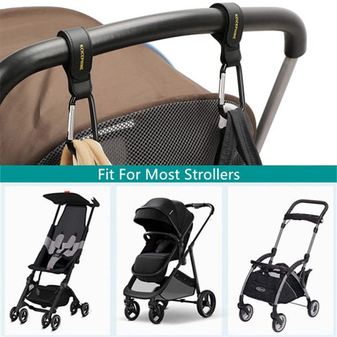 2Pack Universal Baby Stroller Hooks Clips for Hanging Bags and Shopping,Convenient Stroller Straps Accessories Perfect for Uppababy, Babyzen Yoyo,...