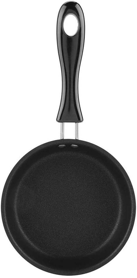 12cm Mini Round Frying Pan for Frying Eggs, Egg Pan Iron Coating Kitchen Cookware Household Small Kitchen Cooker, Black...