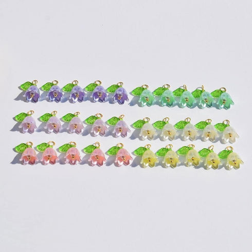 10Pcs White Bell Orchid Pendant,Flower Beads,Bell Flower Spacer Beads,for DIY Jewelry Making, Beading Projects Beading Supplies...