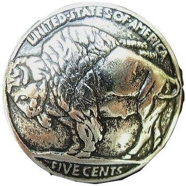Buffalo Nickel Large Coat Buttons Metal 19mm 3/4" 6 Piece Set...