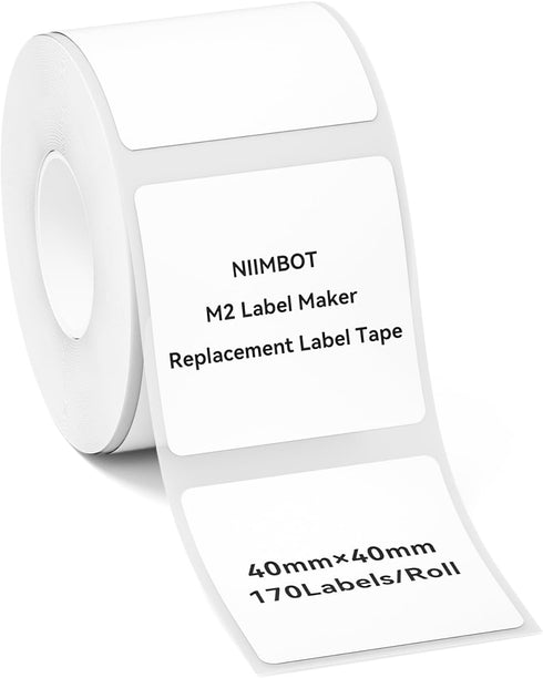 NIIMBOT M2 Thermal Transfer Labels 1.57''x1.57'', Only for M2 Label Maker, PET Material, Waterproof and High-Temperature Resistance, Long Storage ...