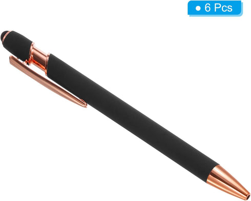 PATIKIL Ballpoint Pen with Stylus Tip, 12 Pack 2 in 1 Metal Pen Black Ink 1.0mm Medium Point Stylus Pen for Touch Screens Style 2, Black...