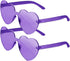 Gaiatop Heart Sunglasses for Women Candy Color Transparent Rimless Heart Glasses for Girls Cute Heart Shaped Sunglasses...