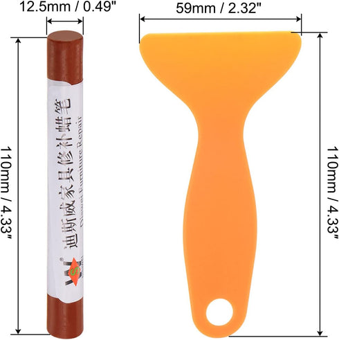 HARFINGTON Wax Filler Stick, 3pcs Wooden Repair Wood Wax Fill Sticks with Spatula Crayon Markers Furniture Touch Up Kit for Remover Scratches Scuf...