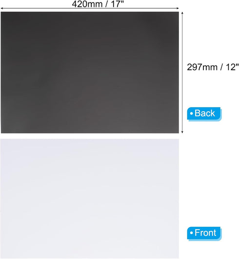 PATIKIL Magnetic Dry Erase Whiteboard Paper, 2 Pcs 17" x 12" Adhesive Dry Erase Board Sticker Right Angle Side Magnetic Whiteboard Paper for Fridg...