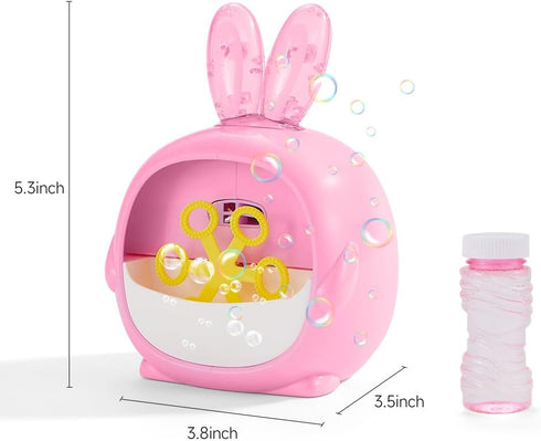 automatic bubble machine, upgrade d animal bubble blower with 6 wands and bubble solution for boys girls, portable outdoor/indoor toy for toddler,...
