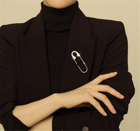 Cardigan Sweater Pin Lapel Brooch Pin Simple Trendy Big Pin Clips Safety Pins Dress Shirt Scarf Buckle Clips for Women...