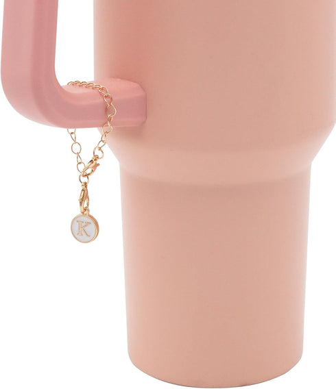 2PCS Straw Cover for Stanley Cup 30&40 Oz 10mm Flower Silicone Straw Topper Protector Lid with Initial Personalized Letter Charm Stanley Tumblers ...