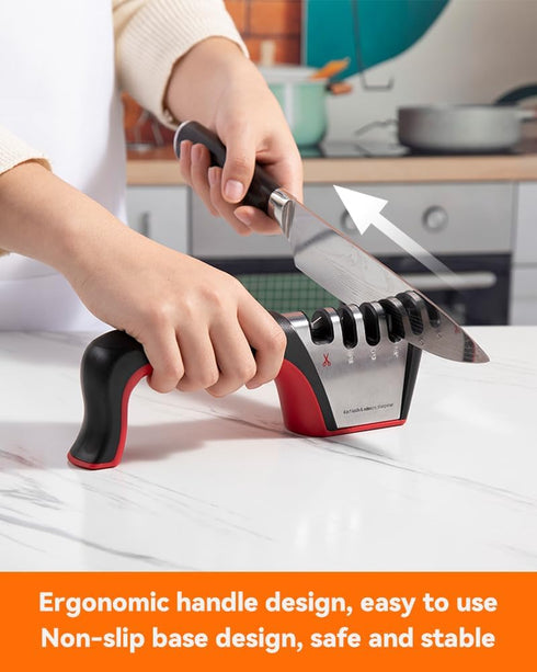 Brigii 4-in-1 Knife Sharpener, Kitchen Knife Accessories for Ceramic Knives, Steel Knives and Scissors, Aiding in Repair, Restoration, and Polishi...