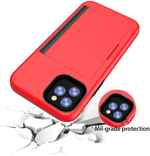for iPhone 12/12 Pro Case with Card Holder,Credit Card Slot Protective Wallet Cover Case - Purple...