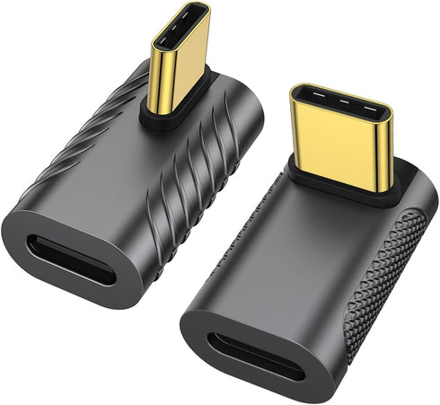 AuviPal BCLINK 240W USB C 90 Degree Adapter (Two Styles), USB C Male to Female L Shape Right Angle Connector for Steam Deck, ROG Ally, Meta Quest,...