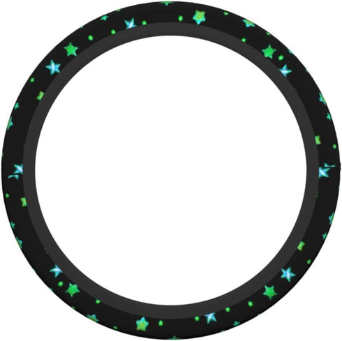 Green Star Steering Wheel Cover Car Accessories for Women Men Auto Non Slip Wheel Covers Protector Universal 15 Inch...