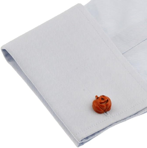 Pumpkin Halloween Jack O Lantern Pair Cufflinks in a Presentation Gift Box & Polishing Cloth...